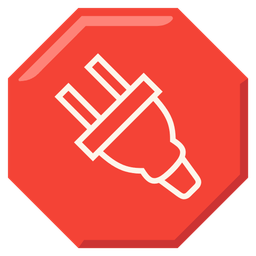 stop sign and electric plug