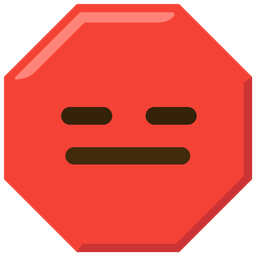 stop sign and expressionless face