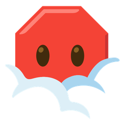 stop sign and face in clouds