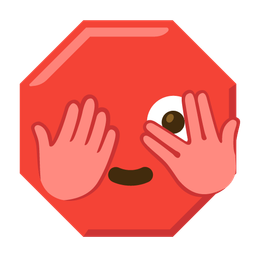 stop sign and face with peeking eye