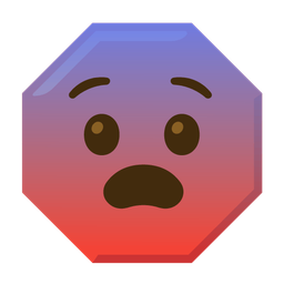 stop sign and fearful face