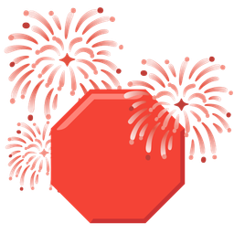 stop sign and fireworks