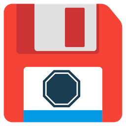 stop sign and floppy disk