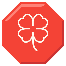 stop sign and four leaf clover