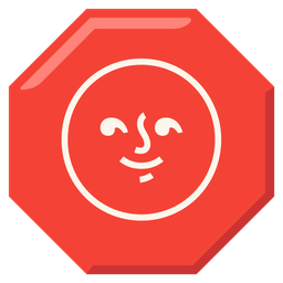 stop sign and full moon face