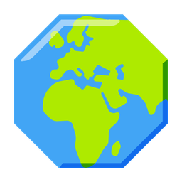 stop sign and globe showing Europe-Africa