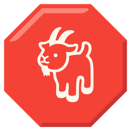 stop sign and goat