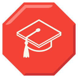 stop sign and graduation cap