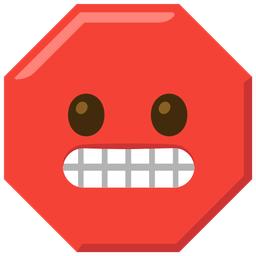 Stop sign and Grimacing face