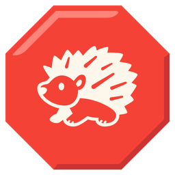 stop sign and hedgehog
