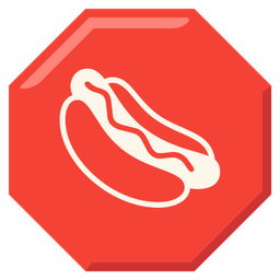 stop sign and hot dog