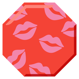 stop sign and kiss mark