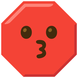 Stop sign and Kissing face