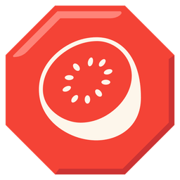 stop sign and kiwi fruit