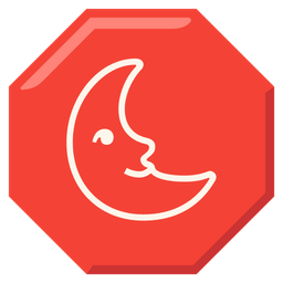 stop sign and last quarter moon face