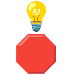 stop sign and light bulb