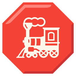 stop sign and locomotive