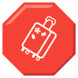 stop sign and luggage