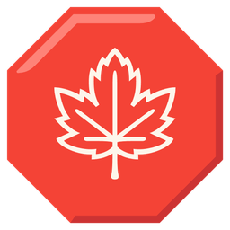 stop sign and maple leaf