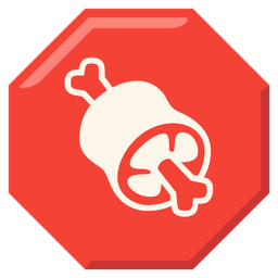 stop sign and meat on bone