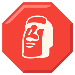 stop sign and moai
