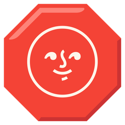 stop sign and new moon face