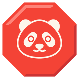 stop sign and panda
