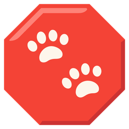 stop sign and paw prints