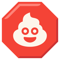 stop sign and pile of poo