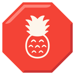stop sign and pineapple