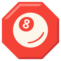 stop sign and pool 8 ball