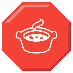 stop sign and pot of food