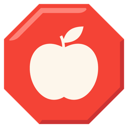stop sign and red apple