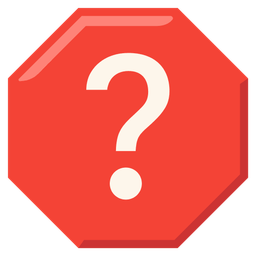 stop sign and red question mark