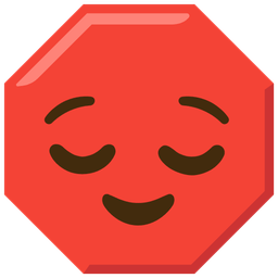 stop sign and relieved face