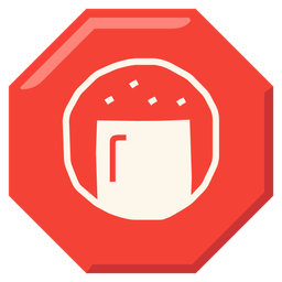 stop sign and rice cracker