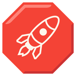 stop sign and rocket
