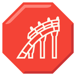 stop sign and roller coaster