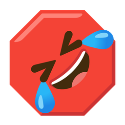 Stop sign and Rolling on the floor laughing