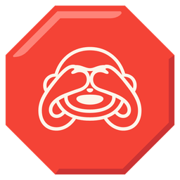 stop sign and see-no-evil monkey