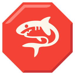 stop sign and shark