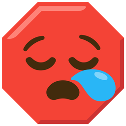 stop sign and sleepy face