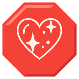 stop sign and sparkling heart