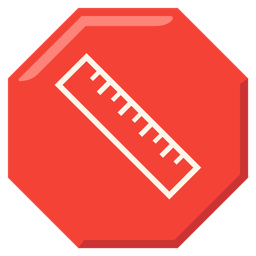 stop sign and straight ruler