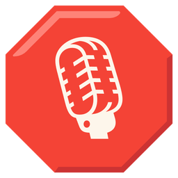 stop sign and studio microphone