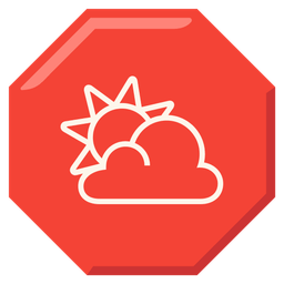 stop sign and sun behind cloud