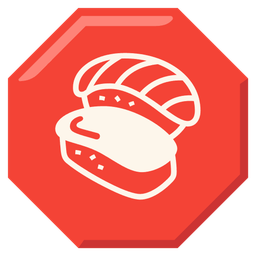 stop sign and sushi