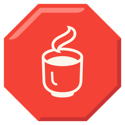 stop sign and teacup without handle