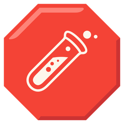 stop sign and test tube