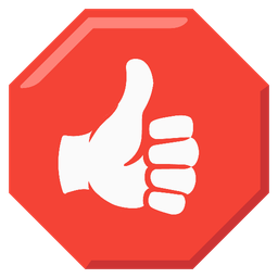 stop sign and thumbs up